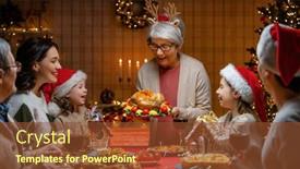  Presentation with family tree - Cool new PPT theme with merry-christmas-happy-family backdrop and a tawny brown colored foreground