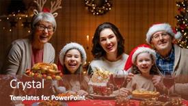  Presentation with family tree - Slide set enhanced with merry-christmas-happy-family background and a tawny brown colored foreground