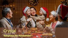  Presentation with family tree - Slide deck consisting of merry-christmas-happy-family background and a tawny brown colored foreground