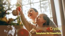  Presentation with merry christmas - PPT theme having merry-christmas-happy-holidays-mom and a tawny brown colored foreground