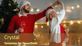  Presentation with merry christmas - Theme consisting of merry-christmas-happy-loving-couple background and a tawny brown colored foreground