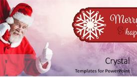  Presentation with merry christmas and new year - Beautiful PPT theme featuring merry christmas happy new year backdrop and a lemonade colored foreground