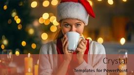  Presentation with merry christmas - Presentation with merry-christmas-happy-woman background and a  colored foreground