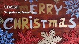  Presentation with merry christmas - Slide set having merry christmas lettering on wooden background and a tawny brown colored foreground