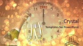  Presentation with sparkling wine - PPT theme enhanced with merry christmas message against sparkling wine background and a coral colored foreground