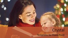  Presentation with merru christmas - Audience pleasing slide set consisting of merry christmas pretty young mother backdrop and a red colored foreground