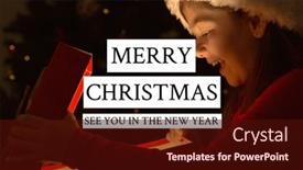  Presentation with girl christmas - Cool new slide deck with merry-christmas-see backdrop and a wine colored foreground