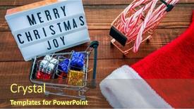  Presentation with text box - Theme consisting of merry-christmas-text-in-light background and a tawny brown colored foreground