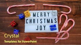  Presentation with text box - Slide set with merry-christmas-text-in-light background and a tawny brown colored foreground