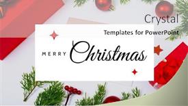  Presentation with red stars - Slides having merry-christmas-text-with-red background and a white colored foreground