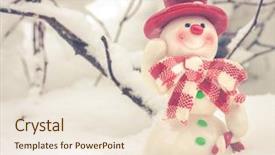 Presentation with winter forest - Presentation having merry christmas winter christmas background with festive snowman wearing a red hat winter landscape nature background snowy forest christmas and new year greeting cards perfect winter greetings background and a cream colored foreground