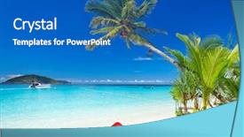  Presentation with tropical christmas - Amazing slide set having merry christmas with santa hat backdrop and a teal colored foreground