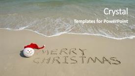  Presentation with tropical christmas - Presentation design featuring merry christmas written on tropical background and a gray colored foreground