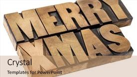  Presentation with vintage christmas - Slide deck featuring merry christmas xmas - isolated text in vintage letterpress wood type background and a coral colored foreground