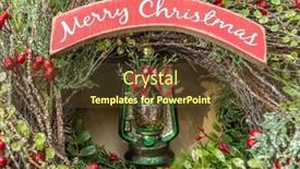  Presentation with oil lamp - Presentation enhanced with merry-chtistmas-written-with-vintage background and a tawny brown colored foreground