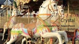 Presentation with horse - Beautiful presentation theme featuring merry go round - carousel horse ride backdrop and a yellow colored foreground