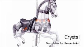  Presentation with horse - Slide deck featuring merry go round - carousel horse background and a white colored foreground