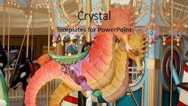  Presentation with rollercoaster ride - Theme with merry go round - carousel ride background and a coral colored foreground