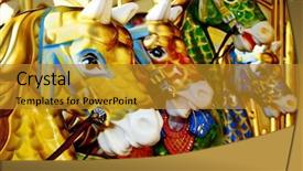  Presentation with horses - Cool new presentation with merry go round - closeup of some horses backdrop and a gold colored foreground