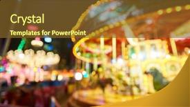  Presentation with amusement ferris whell - Cool new presentation theme with merry go round - defocused shot of carousel near backdrop and a tawny brown colored foreground