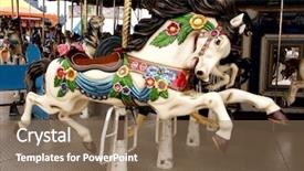  Presentation with horse - Presentation theme having merry go round - horse carousel background and a violet colored foreground