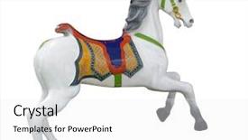  Presentation with horse and carriage isolated - Theme consisting of merry go round - vintage carousel horse isolated background and a white colored foreground