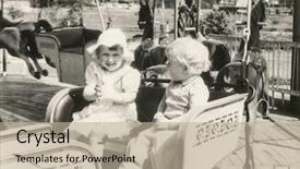  Presentation with sister - PPT layouts with merry go round - vintage photo of brother background and a mint green colored foreground