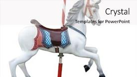  Presentation with merry chrismas - Theme consisting of merry-go-round horse background and a white colored foreground