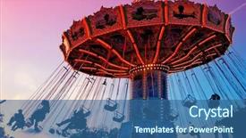  Presentation with spinning - Beautiful PPT theme featuring merry-go-round spinning backdrop and a ocean colored foreground