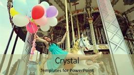  Presentation with young children playing multicultural - PPT theme featuring fresh aromatic sage on the table stock photo background and a coral colored foreground