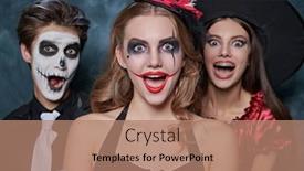  Presentation with halloween - PPT theme enhanced with merry-halloween-party-portrait background and a  colored foreground