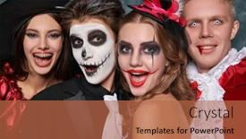  Presentation with halloween - Presentation theme with merry-halloween-party-portrait background and a red colored foreground