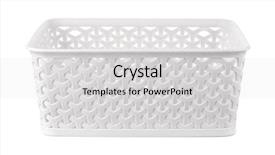  Presentation with storage - Beautiful presentation theme featuring mesh - front view of white rectangular backdrop and a light gray colored foreground