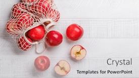  Presentation with bag - Theme with mesh-bag-with-fresh-red and a light gray colored foreground