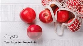  Presentation with bag - Slide deck featuring mesh-bag-with-fresh-red and a light gray colored foreground