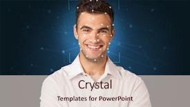  Presentation with face identification - PPT theme having mesh biometric verification and identification background and a  colored foreground