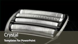  Presentation with razor - Audience pleasing PPT layouts consisting of mesh of electric razor macro backdrop and a dark gray colored foreground