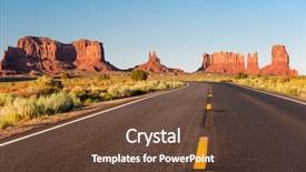  Presentation with scenic - Cool new slide set with mesir - empty scenic highway in monument backdrop and a tawny brown colored foreground