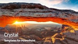  Presentation with sunrise - Presentation theme consisting of mesir - mesa arch at sunrise background and a tawny brown colored foreground