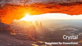  Presentation with sunrise - Presentation with mesir - mesa arch at sunrise background and a tawny brown colored foreground