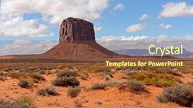  Presentation with blue and red dice - Slide set consisting of mesir - monument valley with red sand background and a tawny brown colored foreground