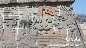  Presentation with feathered - Cool new PPT theme with mesoamerica - bas-relief carving backdrop and a gray colored foreground