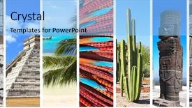  Presentation with vertical - Theme consisting of mesoamerica - collection of vertical banners background and a light blue colored foreground