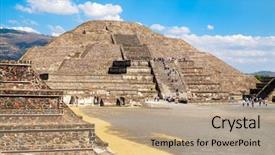 Presentation with mexico city - Cool new presentation design with mesoamerica - pyramid of the moon backdrop and a coral colored foreground