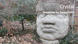  Presentation with stone age food - Colorful presentation theme enhanced with full length of young male architect with blueprint outside industry backdrop and a gray colored foreground