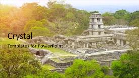  Presentation with mesoamerica - PPT theme enhanced with mesoamerica - top view on ruins background and a yellow colored foreground