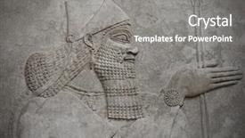  Presentation with warrior - Cool new presentation with mesopotamia - head of an ancient assyrian backdrop and a gray colored foreground