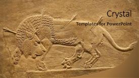  Presentation with mesopotamia - Theme featuring mesopotamia - old assyrian relief background and a gold colored foreground