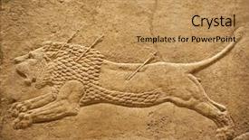  Presentation with lion - Cool new PPT theme with mesopotamia - old assyrian relief backdrop and a coral colored foreground