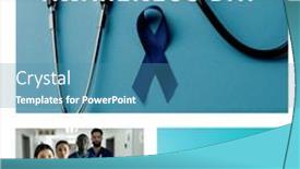  Presentation with healthcare blue ribbon - Presentation theme with mesothelioma-awareness-day-text background and a teal colored foreground